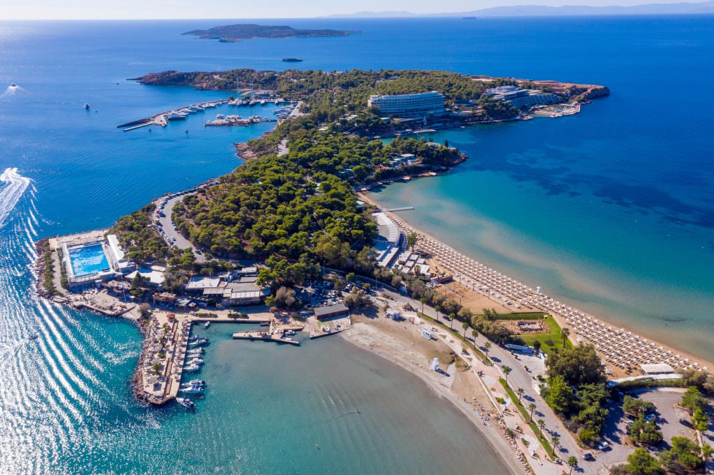 Athens yacht charter in Athens Riviera Vouliagmeni Asteras aerial view