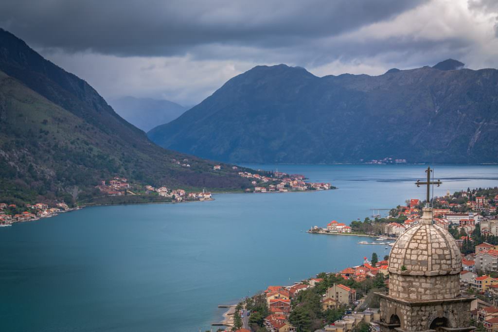 Kotor yacht charter Montenegro Kotor Bay mountain coastline view