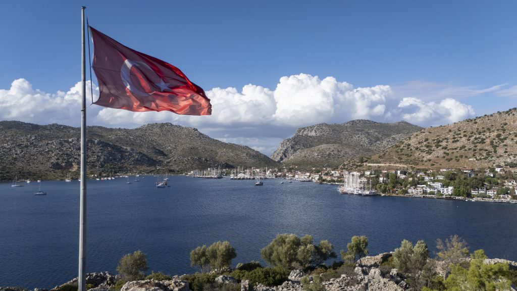 Bozburun yacht charter.. Aerial View of Bozburun Harbor and Sailboats in Marmaris, Turkey