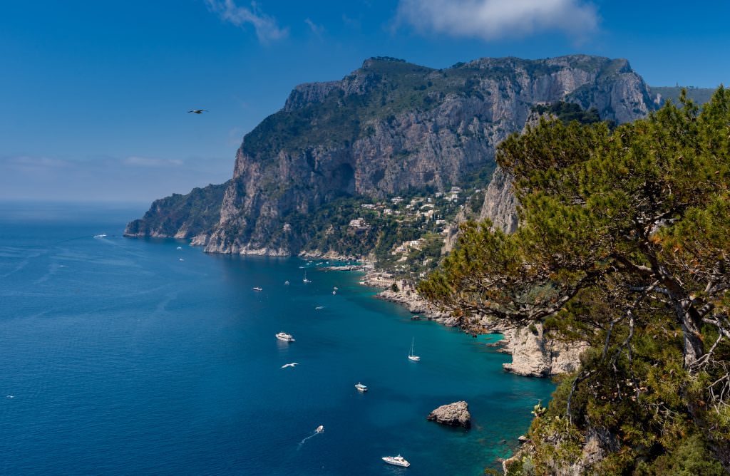 Capri island coastline Mediterranean luxury yacht charter destination Italy