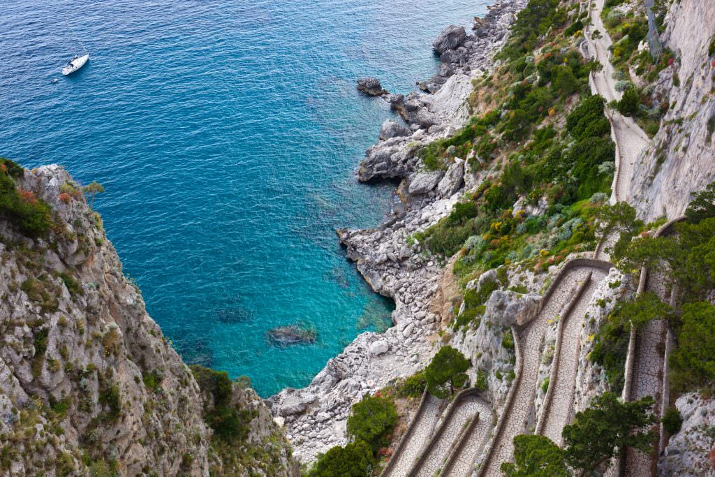 Via Krupp coastline Capri island Mediterranean luxury yacht charter destination Italy