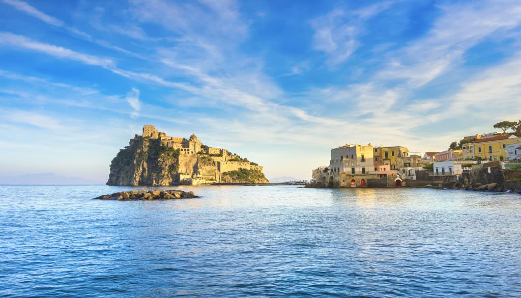 Aragonese Castle Ischia island Gulf of Naples Mediterranean luxury yacht charter destination Italy