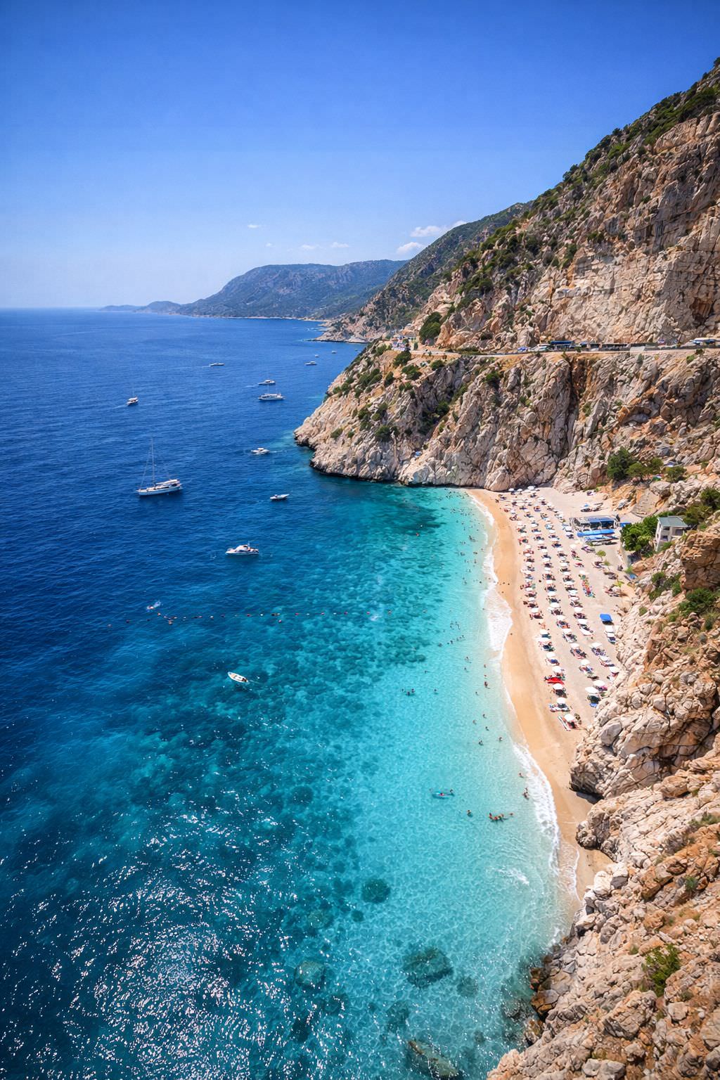 Kaputas Beach and Kas coastline in Turkey