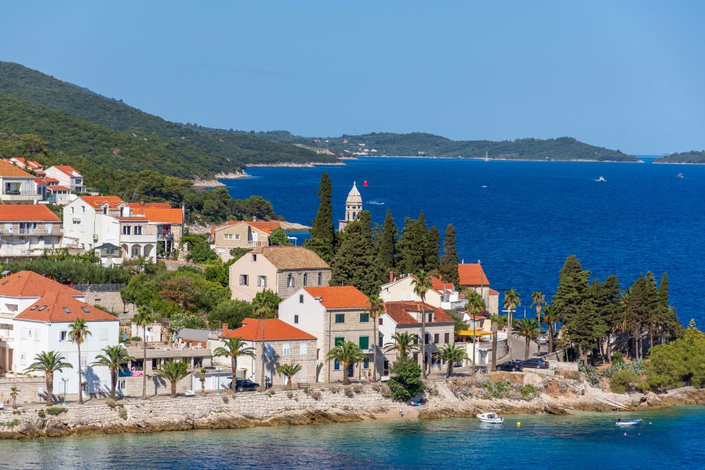 Korčula yacht charter old town medieval island Adriatic Croatia coastal view