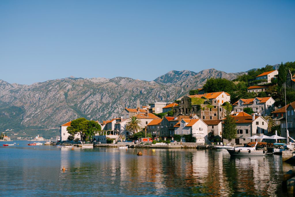 Montenegro Adriatic coastline with mountains and blue sea scenic yacht charter destination