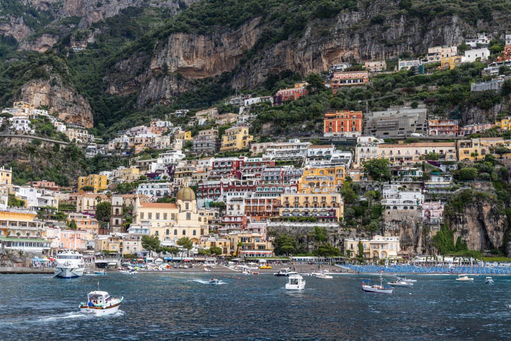 Positano cliffside town Amalfi Coast Mediterranean luxury yacht charter destination Italy