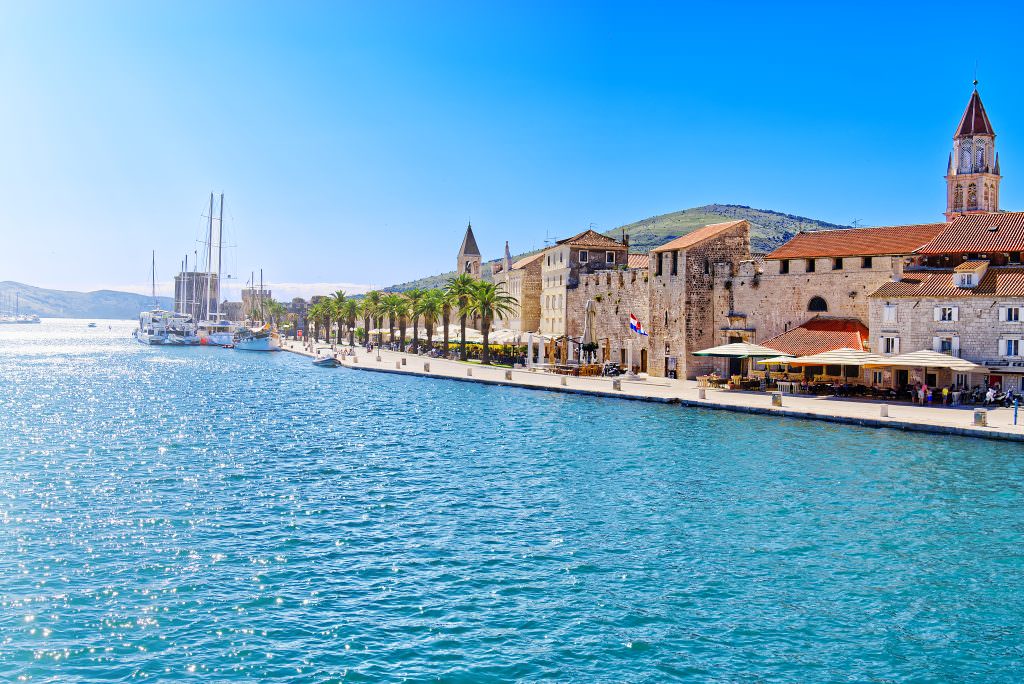 Scenic Trogir Old Town waterfront and marina Croatia Adriatic coast yacht charter destination