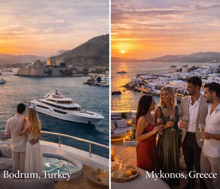 bodrum vs mykonos yacht charter luxury yacht comparison turkey vs greece