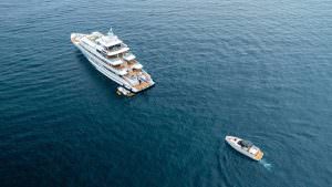 Kaira Yachts – Coral Ocean yacht aerial view luxury superyacht at sea