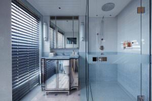 Luxury yacht ensuite bathroom walk in shower JOY superyacht
