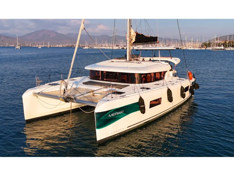 Meraki catamaran charter yacht on water