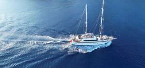 Queen Of Makri motorsailer charter profile view